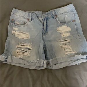 Light wash shorts